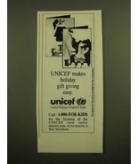 1988 Unicef United Nations Children&#39;s Fund Ad - Holiday Gift Giving - £14.78 GBP