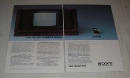 1981 Sony Trinitron Television Ad - One of Our Biggest Ideas. Ditto. - £14.53 GBP