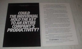 1981 Motorola Inc. Ad - Could the Individual Hold the Key to Productivity? - £14.44 GBP