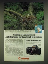 1985 Canon T70 Camera Ad - Harpy Eagle - £14.50 GBP