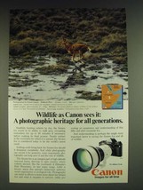 1985 Canon F-1 Camera and FD 300mm f/2.8L Lens Ad - Simien Fox - £14.50 GBP