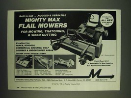 1985 Mighty Max Flail Mowers Ad - Built to last rugged &amp; Versatile Mighty Max  - £14.76 GBP
