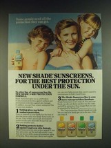 1985 Plough Shade Sunscreen Ad - New Shade sunscreens for the best protection  - $18.49