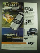 1988 Budget Rent a Car Ad - Full-Size Enjoyment at a Compact Rate - £14.55 GBP