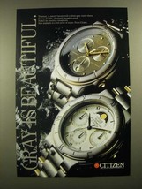 1988 Citizen Titanium Watches Ad - Gray is Beautiful - $18.49