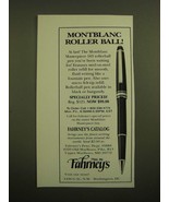 1988 Fahrney&#39;s Montblanc Masterpiece 163 Rollerball Pen Ad - £14.78 GBP