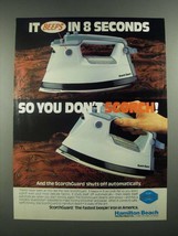 1988 Hamilton Beach ScorchGuard Iron Ad - It Beeps in 8 Seconds - £14.74 GBP