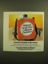 1988 Merriam-Webster Webster&#39;s Ninth new Collegiate Dictionary Ad - £14.55 GBP