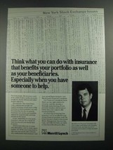 1988 Merrill Lynch Ad - Benefits Your Portfolio As Well as Beneficiaries - $18.49