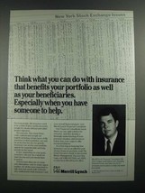 1988 Merrill Lynch Ad - Benefits Your Portfolio As Well as Beneficiaries - £14.61 GBP