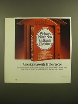 1988 Merriam-Webster Webster&#39;s Ninth new Collegiate Dictionary Ad - Rescue - $18.49