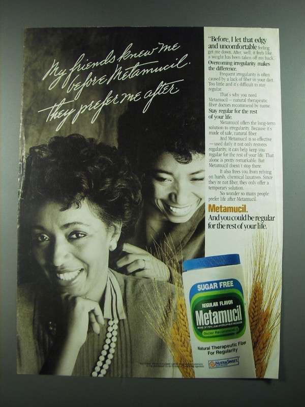 1988 Metamucil Fiber Ad - My Friends New Me Before Metamucil - $18.49
