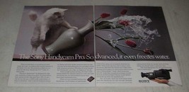 1988 Sony Handycam Pro Video 8 Camcorder Ad - Even Freezes Water - £14.53 GBP