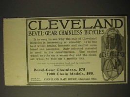 1900 Cleveland Bevel-Gear Chainless Bicycle Ad - $18.49
