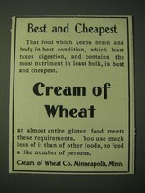1900 Cream of Wheat Cereal Ad - Best and Cheapest - $18.49