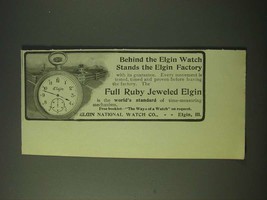 1900 Elgin Watches Ad - Behind the Elgin Watch stands the Elgin Factory - £14.53 GBP