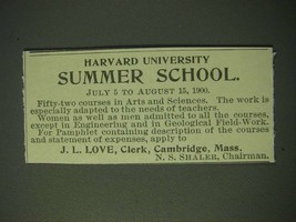 1900 Harvard University Ad - Summer School July 5 to August 15 - $18.49