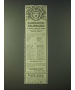1900 Harvard University and Radcliffe College Ad - Examinations for Admi... - £14.78 GBP