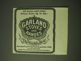 1900 Garland Stoves and Ranges Ad - All styles and sizes - £14.81 GBP