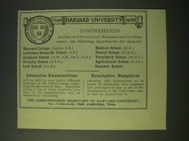 1900 Harvard University Ad - Comprehends - £14.73 GBP