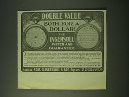 1900 Ingersoll Dollar Watch Ad - Double Value both for a dollar! - £14.55 GBP