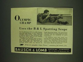 1932 Bausch &amp; Lomb Spotting Scope Ad - W.W. Harding - Olympic champ uses - £14.78 GBP