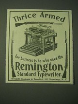 1900 Remington Standard Typewriter Ad - Thrice Armed for business - $18.49