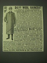 1900 Sears, Roebuck &amp; Co. Mackintosh Ad - $4.50 Wool Raincoat - £14.54 GBP