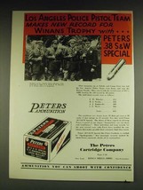 1932 Peters Rustless Ammunition Ad - Los Angeles Police Pistol Team - £14.76 GBP