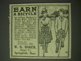 1900 W.G. Baker Baker's Tea Ad - Earn a Bicycle - £14.48 GBP