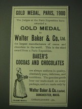 1900 Walter Baker &amp; Co.&#39;s Baker&#39;s Cocoas and Chocolates Ad - Gold Medal, Paris - £14.78 GBP