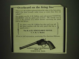 1932 Harrington &amp; Richardson Single-Shot Pistol U.S.R.A. Model Ad - Overheard - £14.78 GBP