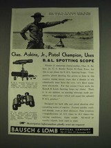 1933 Bausch &amp; Lomb Spotting Scope Ad - Chas. Askins, Jr., Pistol Champion - £14.78 GBP