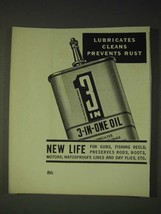 1936 3-in-One Oil Ad - Lubricates cleans prevents rust - $18.49
