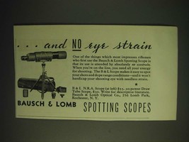 1936 Bausch &amp; Lomb N.R.A. Spotting Scope Ad - and no eye strain - £14.72 GBP