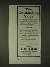 1936 J.W. Fecker Target Scope Ad - The outstanding value - $18.49