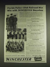 1933 Winchester Staynless Ammunition Ad - U.S. Immigration Border Patrol Team - £14.50 GBP