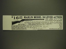 1934 Hudson Sporting Goods Marlin Model 39 Lever Action Rifle Ad - £13.88 GBP