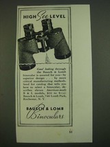 1938 Bausch &amp; Lomb Binoculars Ad - High See Level - £14.48 GBP