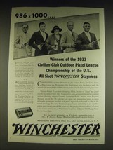 1934 Winchester Staynless Ammunition Ad - the Liberty Rifle and Pistol Club  - $18.49