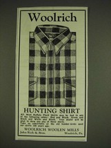 1934 Woolrich Hunting Shirt Ad - $18.49