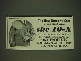 1935 10-X Shooting Coat Ad - the best shooting coat at the right price - £14.81 GBP