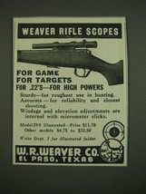1938 W.R. Weaver Model 29S Scope Ad - for game for targets  - $18.49