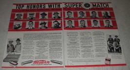 1938 Western Super-Match Ammunition Ad - Cornell, Johnson, Samsoe, Bockmann - $18.49