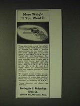 1936 Harrington & Richardson H&R Sportsman Revolver Ad - More weight - $18.49