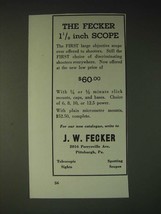 1936 J.W. Fecker 1 1/8 inch Scope Ad - $18.49