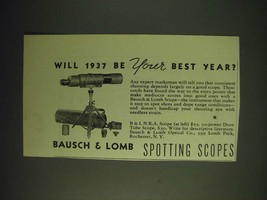 1937 bausch &amp; Lomb spotting Scope Ad - Will 1937 be your best year? - £14.55 GBP