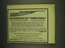 1948 Parker-Whelen Remington 521T Junior Special Rifle Ad - $18.49