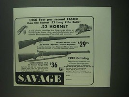 1939 Savage Model 23-D and Model 19-H .22 Hornet Rifles Ad - $18.49