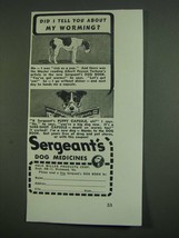 1939 Sergeant&#39;s Dog Medicines Ad - Did I tell you about my worming? - £14.60 GBP